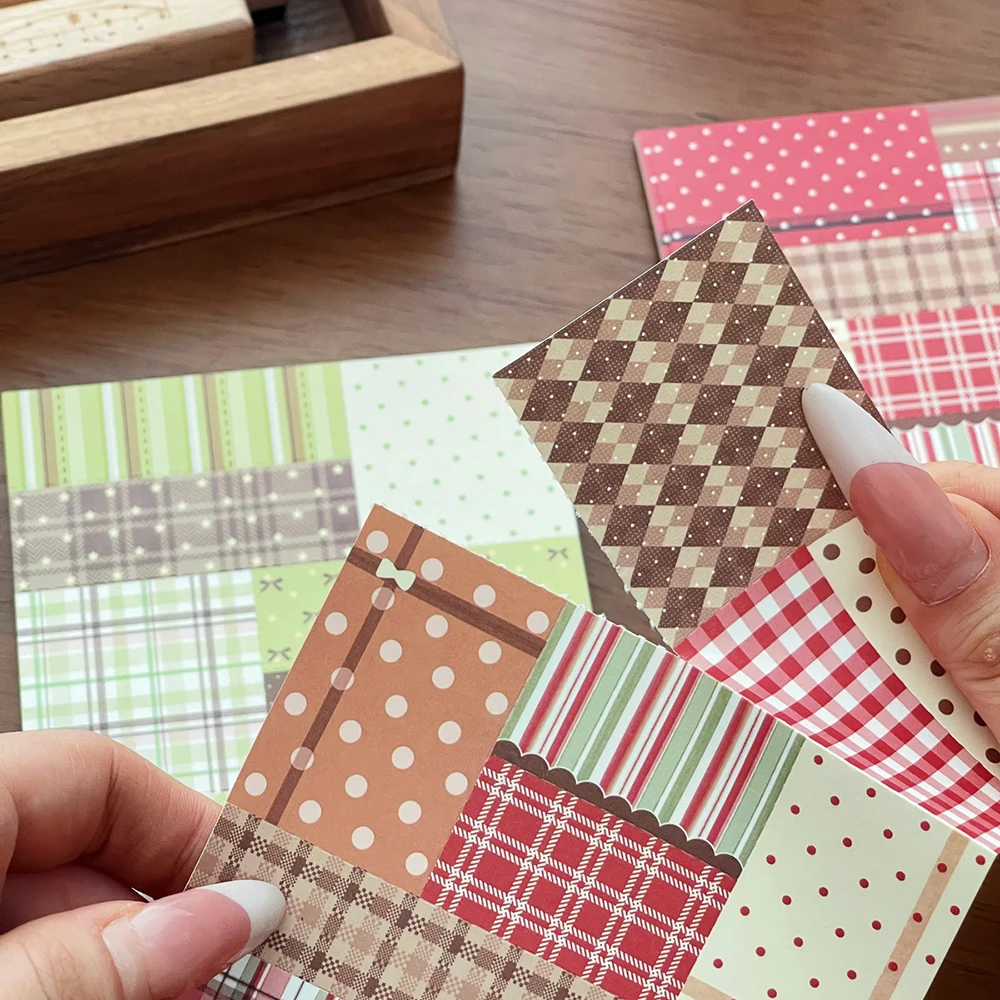 Patchwork Scrapbook Paper Polka Dot Memo Pad M5 Refill Pages Deco Perforated Background Note Pad Cute Aesthetic Journal Supplies