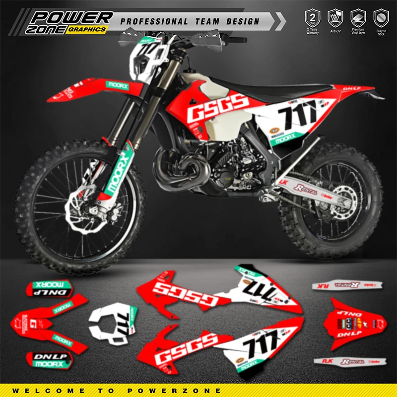 

PowerZone Custom Team Graphics Backgrounds Decals Stickers Kit For GASGAS EC 2018 2019 2020 Number Name Custom