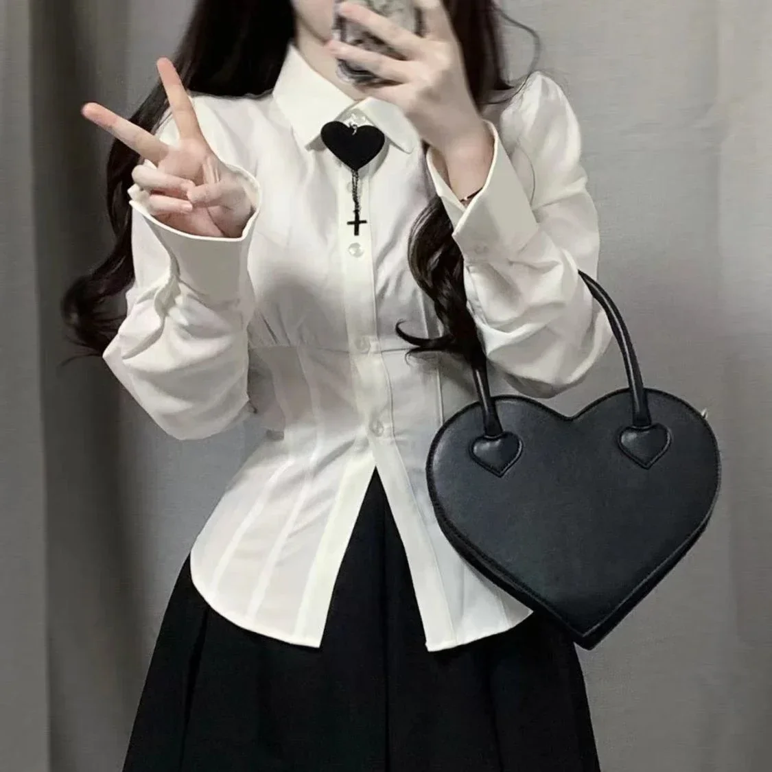 

Белые топы, женские тонкие рубашки, универсальный модный дизайн в корейском стиле, новая простая эстетичная одежда в стиле Харадзюку, Blusas Ins