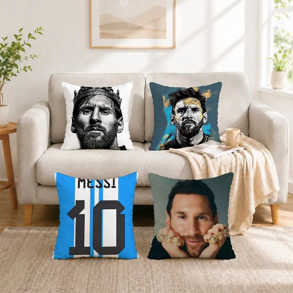 Basketball superstar Lionel Andres Messi Square Double-Sided printed Pillow Case Bedroom Bedside Pillow Sofa Cushion Cover Gift