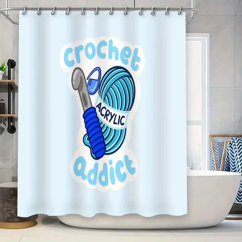 

Ocean Wave Shower Curtain Blue Coastal Bathroom Decor Sea Beach Vibes Nautical Teal Bathroom Art Translucent Window Curtains