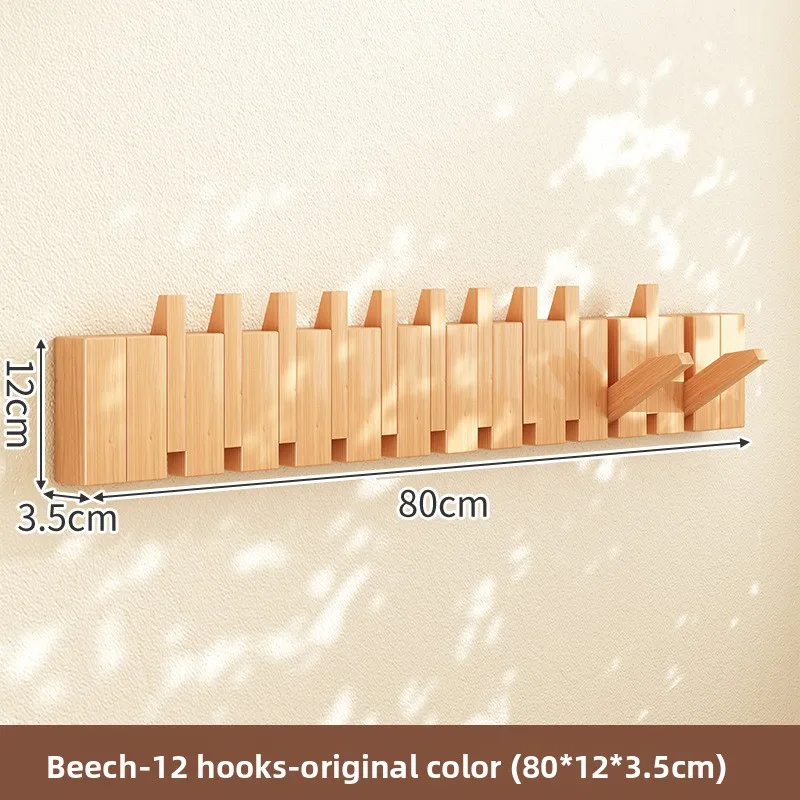 Hangende hangers, aan de muur hangende beukenpianotoetsen aan de muur, geen ponsen, slaapkamerveranda haak, achterdeur hoeden kledingrek