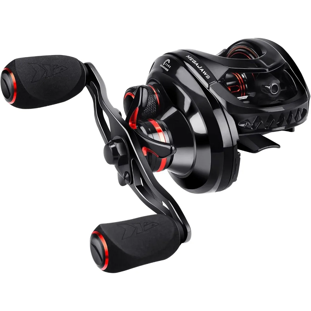 

Baitcasting Fishing Reel, New AutoMag Dual Braking System Baitcaster Fishing Reel, Only 6.7oz