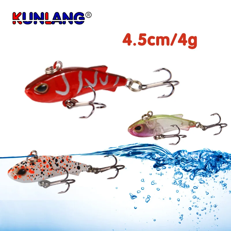 1PCS Plastic VIB Spinner Baits Fishing Lure 4.5cm/4g CrankBait Pink Rotating Needle Supercontinent Sinking Spoon Trout Area