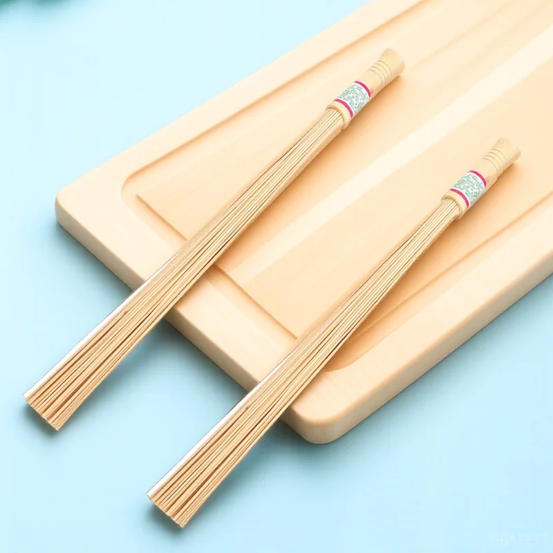 

2pcs Portable Bamboo Back Massage Stick For Body Leg Arm Durable Handheld Massager Non-Slip Design Light Yellow