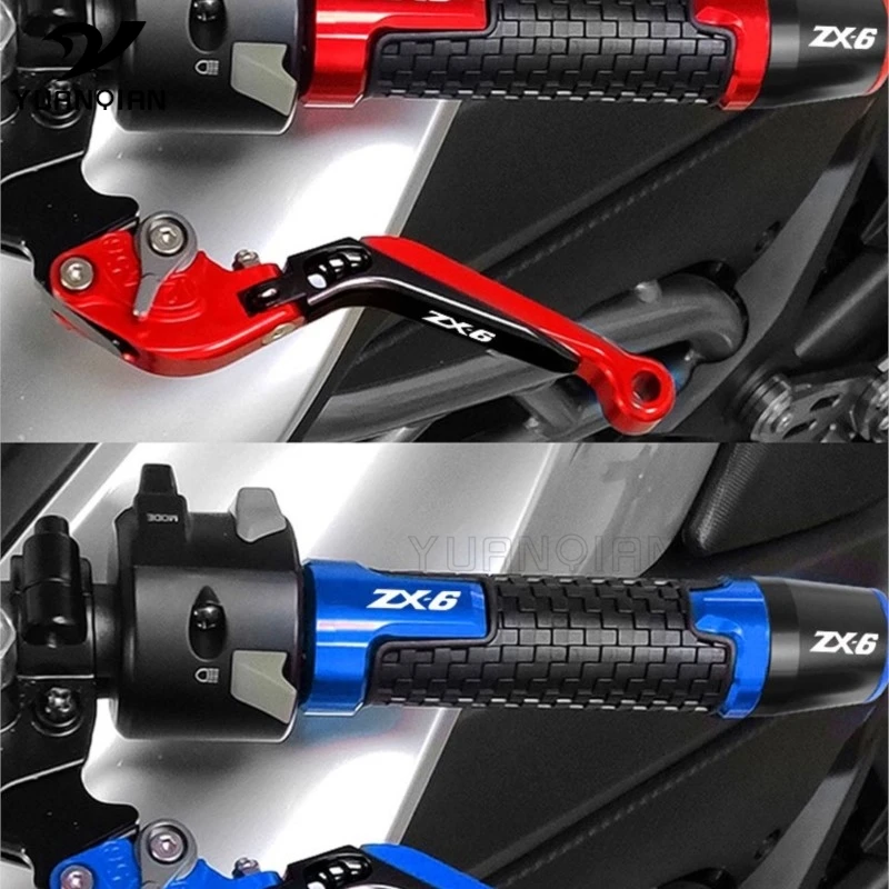 

New Motorcycle Brake Clutch Levers Handlebar Hand Grips Ends For KAWASAKI ZX6R ZX 6R ZX6 R ZX-6R ZX6RR 2000 2001 2002 2003 2004