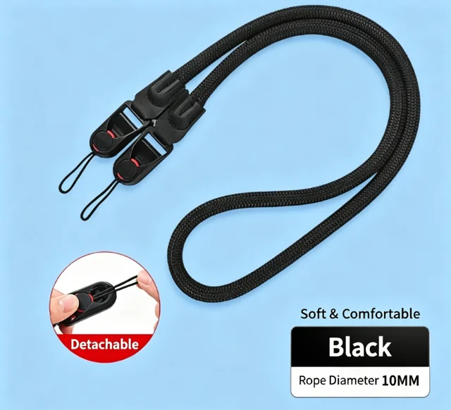 Quick Release Camera Strap, Adjustable Round Rope Neck & Shoulder Sling, Fast Detachable Strap for DSLR Mirrorless Cameras 4