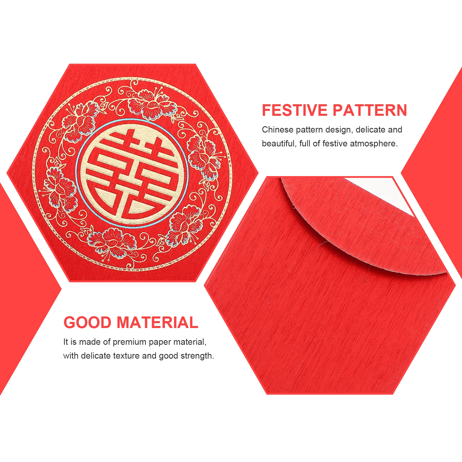 

12pcs Chinese Red Envelopes Festival Traditional Money Pocket Wedding Party Surname Reusable Decorative Envelope Bridal Gift