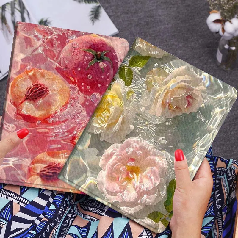 

Float Pink Roses Water Tablet Case For Lenovo Xiaoxin Legion Pad Tab Pro GT Y700 Gen4 2 11 P11 M10 K10 3rd Plus Gen Gift