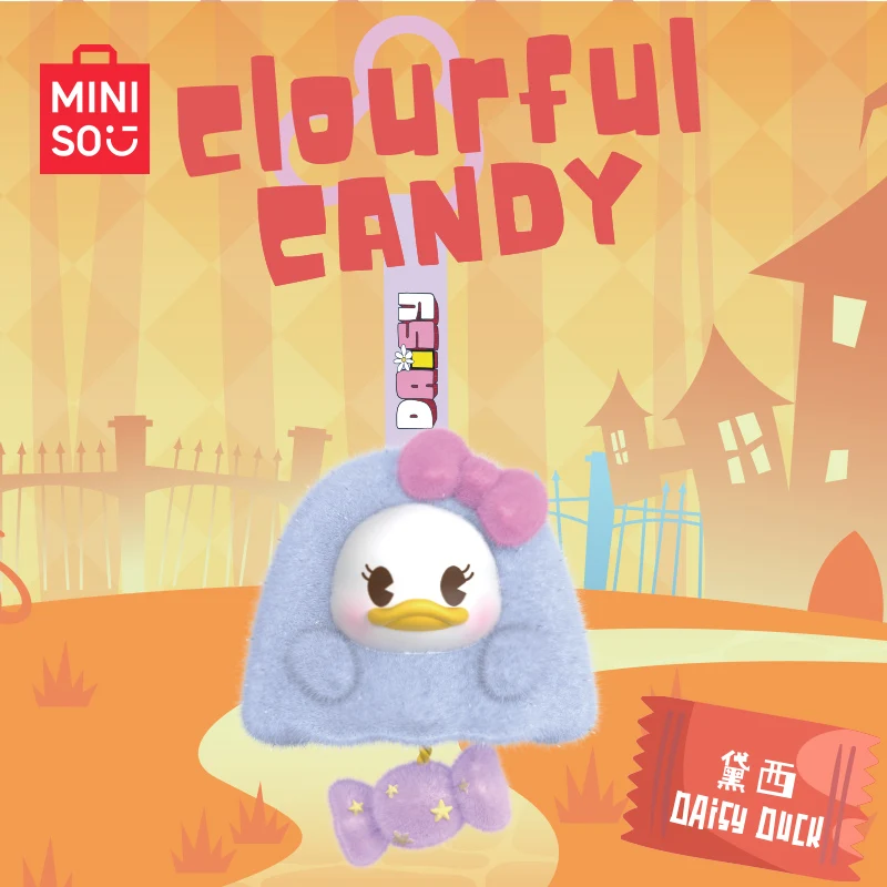 Miniso Disney Mickey Family Bunte Süßigkeiten-Serie, Vinyl-Plüsch-Blindbox, Verpackung, dekorative hängende Anhänger, süßes Geburtstagsgeschenk