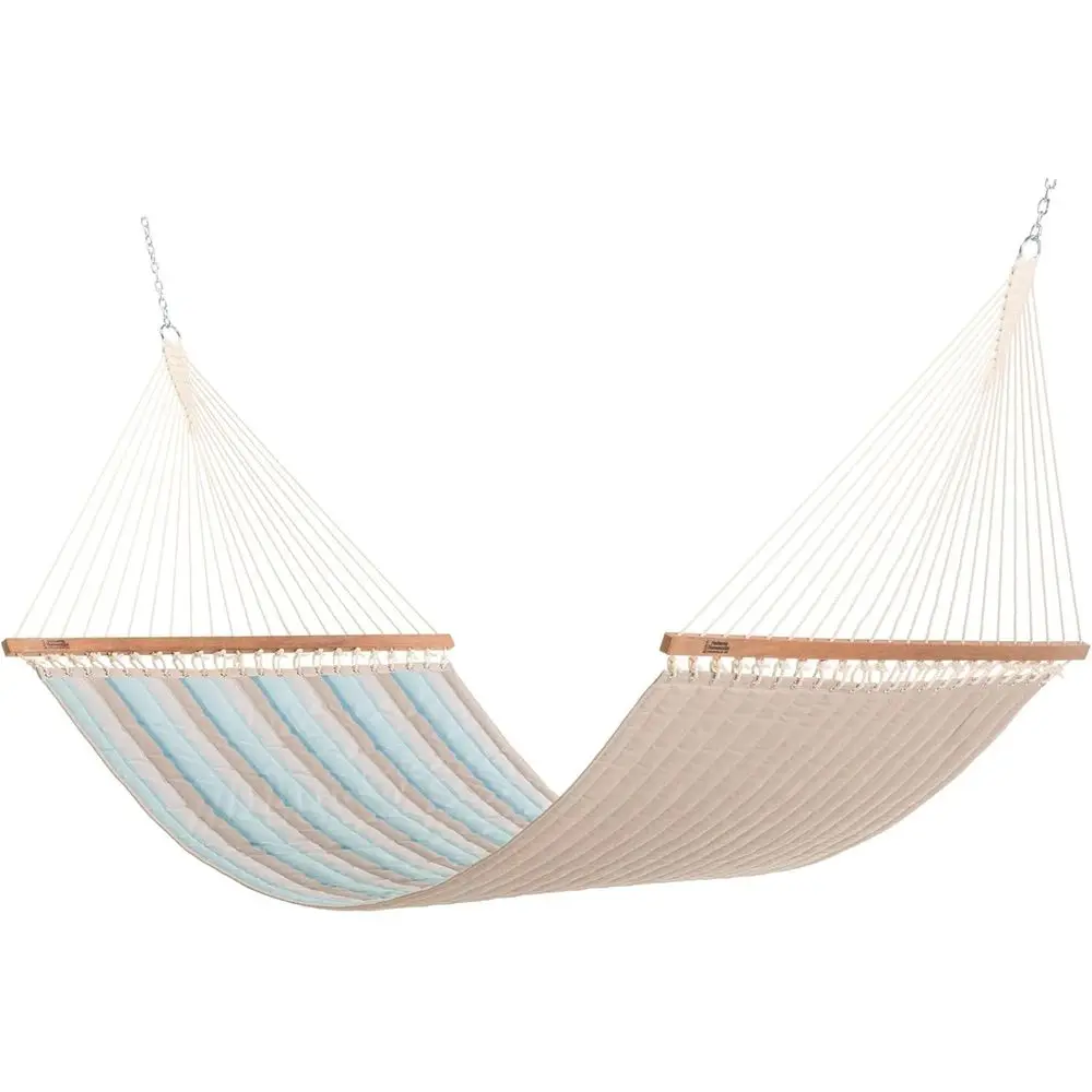

Double Hammock with Quilted Design - 13 ft x 55 in, Holds 2, 450 lbs, USA-Made with Zinc Hardware