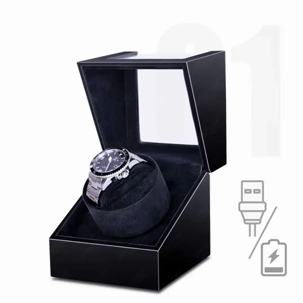 Silent Motor Single Watch Winder Storage Wooden Mechanical Watch Winder Anti-Magnetic Watch Display Watch Rotator