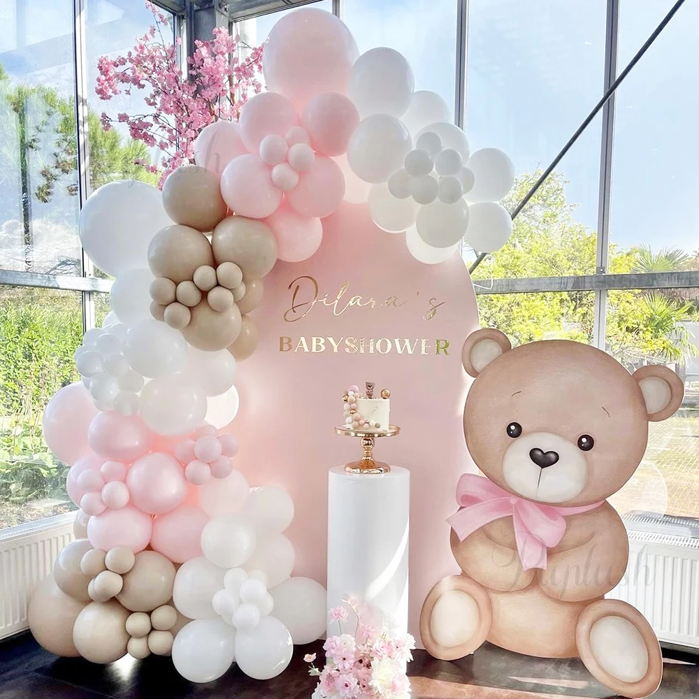 45-120cm Teddy Bear Cutouts Pink Bear for Girls Birthday Baby Shower Wedding Party Backdrop Decor Supplies Welcome Baby Props