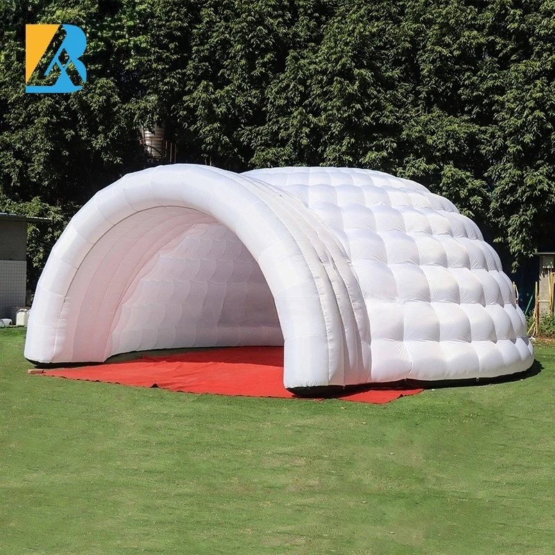 Tienda de campaña con cúpula geodésica inflable blanca de 8 metros construida a medida para juguetes de planificación de eventos de fiesta