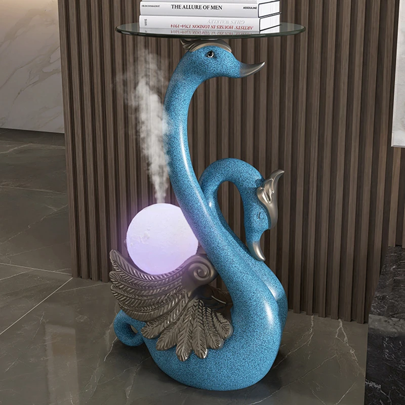 Home Decor Sculptures & Figurines Decoration Accessories Swan Humidifier Storage Floor Ornament Living Room Resin Animal Statues