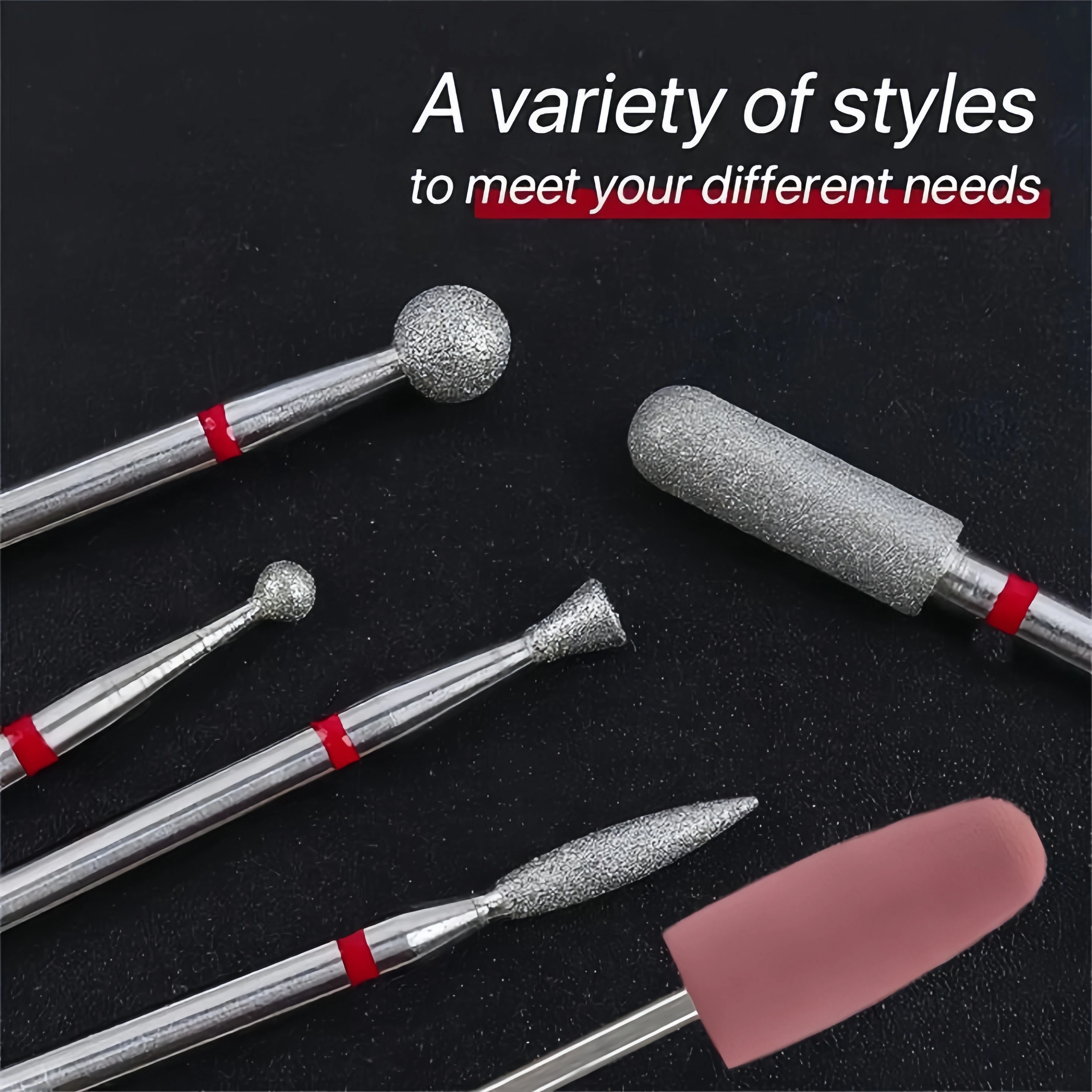 6個/セット ダイヤモンドサンドネイルファイル ドリル キューティクル研磨ビット ネイルグラインディングヘッド 電動マニキュアセット アクリルネイル除去用