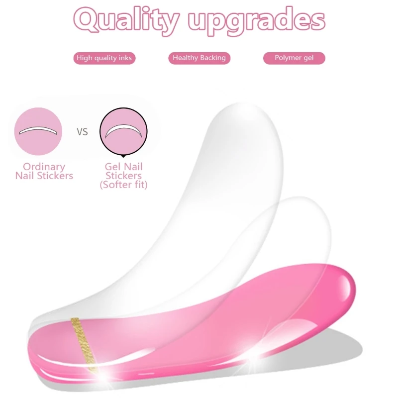 Semi Curing Wraps Soft Self-Adhesive Gel French Tip Stickers for Women