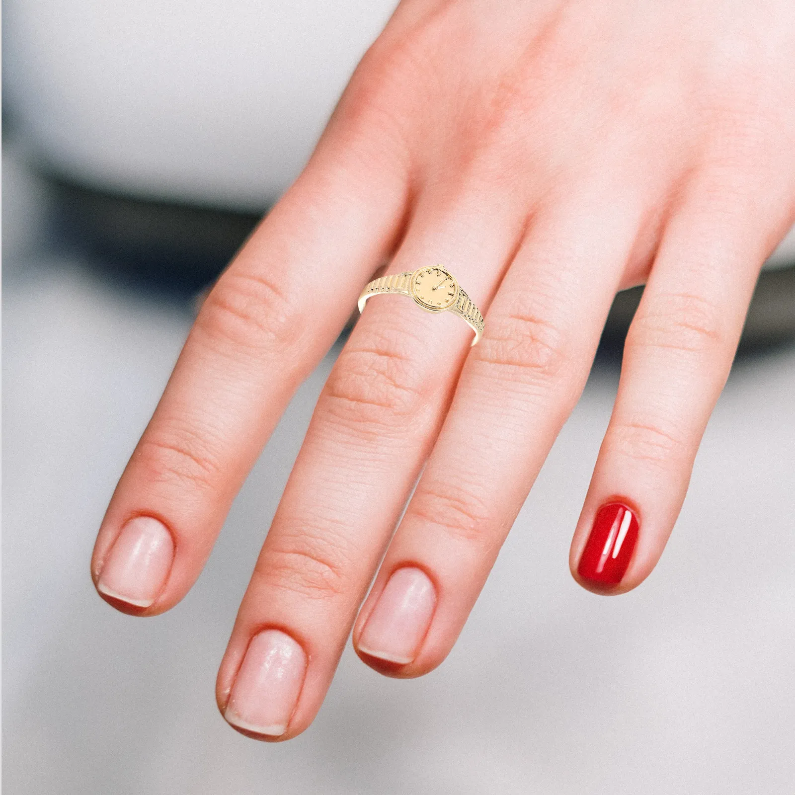 Mini Golden Clock Watch Ring A - Women'S Accessories To Wear With Watch recension och pris