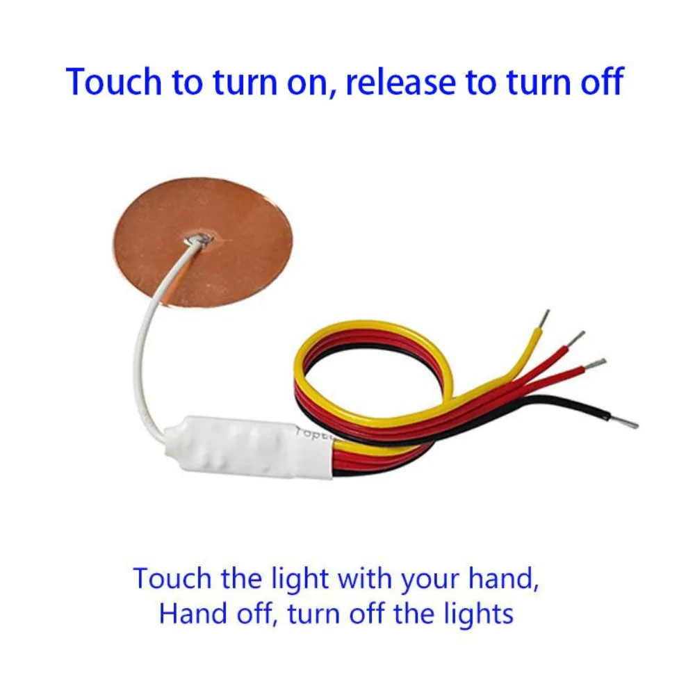 1Pcs 12V 24V 5V Touch Sensor Switch Copper Non Perforated Mini Touch Switch Self Adhesive Touch Dimming Copper Foil Sensor