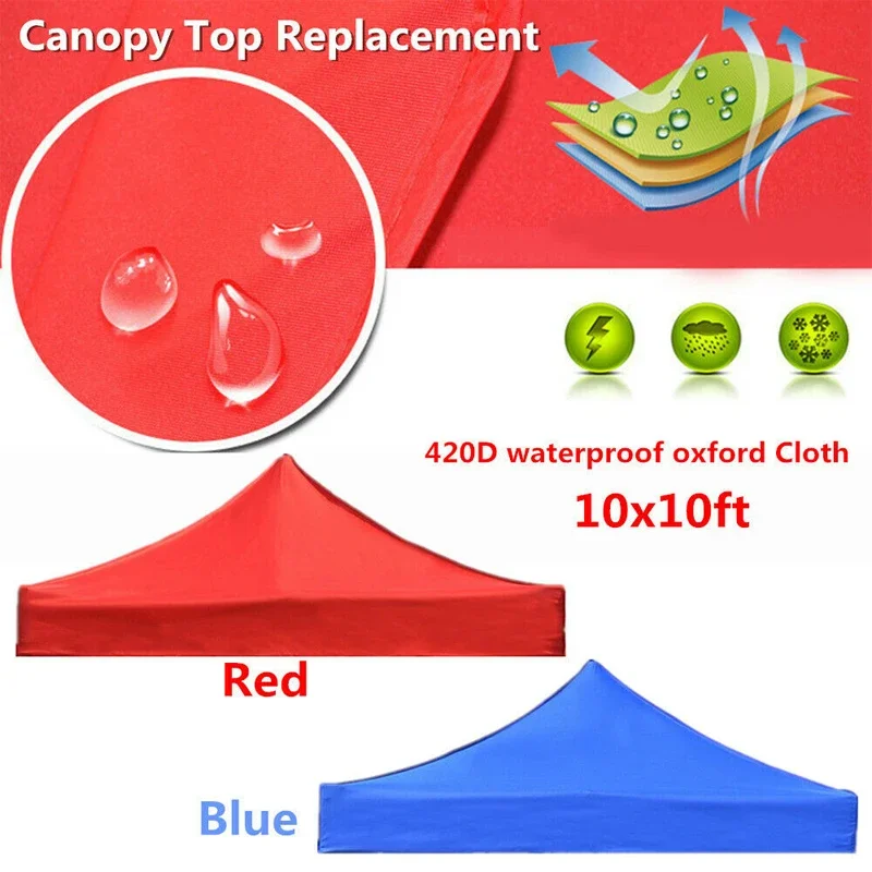 3X3M/2X2M Canopy Top Cover Replacement Four-Corner Tent Cloth Foldable Rainproof Patio Pavilion Replace Gazebo   