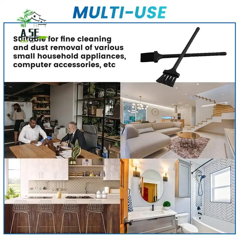 

A05E-2 шт., многофункциональная кухонная щетка, щетка для чистки бритвы, клавиатура, пыль, черный нейлон, пластиковая маленькая щетка для шлифовальной машины