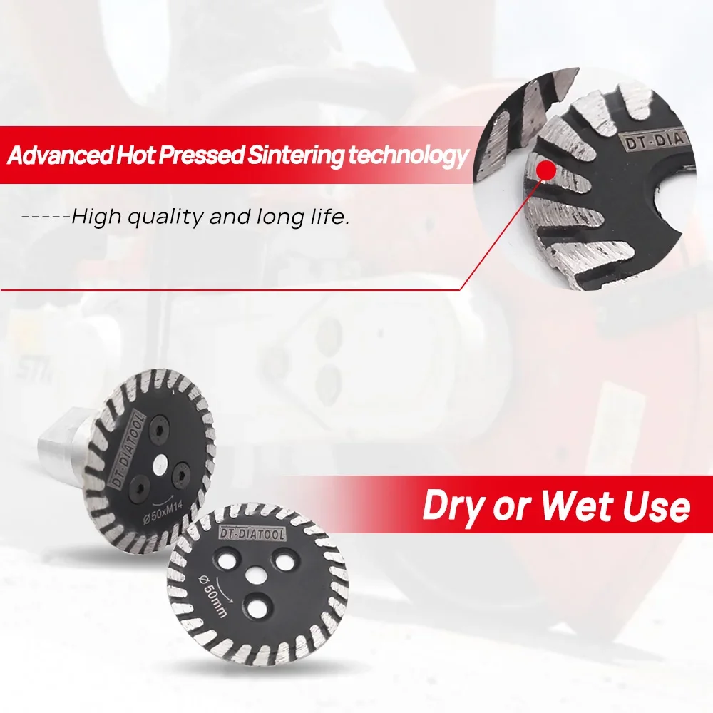 DT-DIATOOL 2 cái Mini Kim Cương đĩa cắt Hot ép lưỡi cưa 1 cái có thể tháo rời M14 mặt bích khắc đá marble bê tông