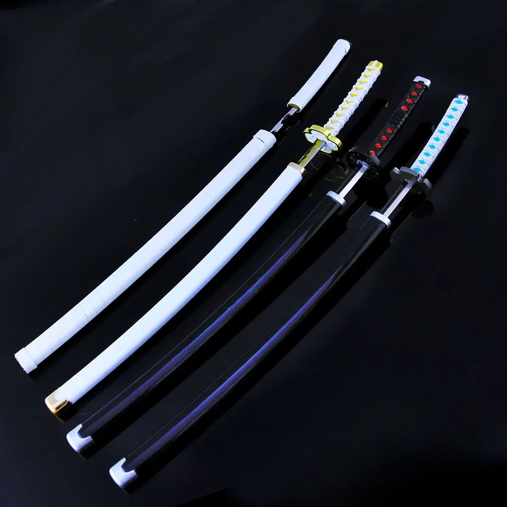 26CM Demon Slayer Japanese Amine Periphery Hashibira Inosuke/Kamado Tanjirou Full Metal Weapons Ornaments Collectible Toy Swords