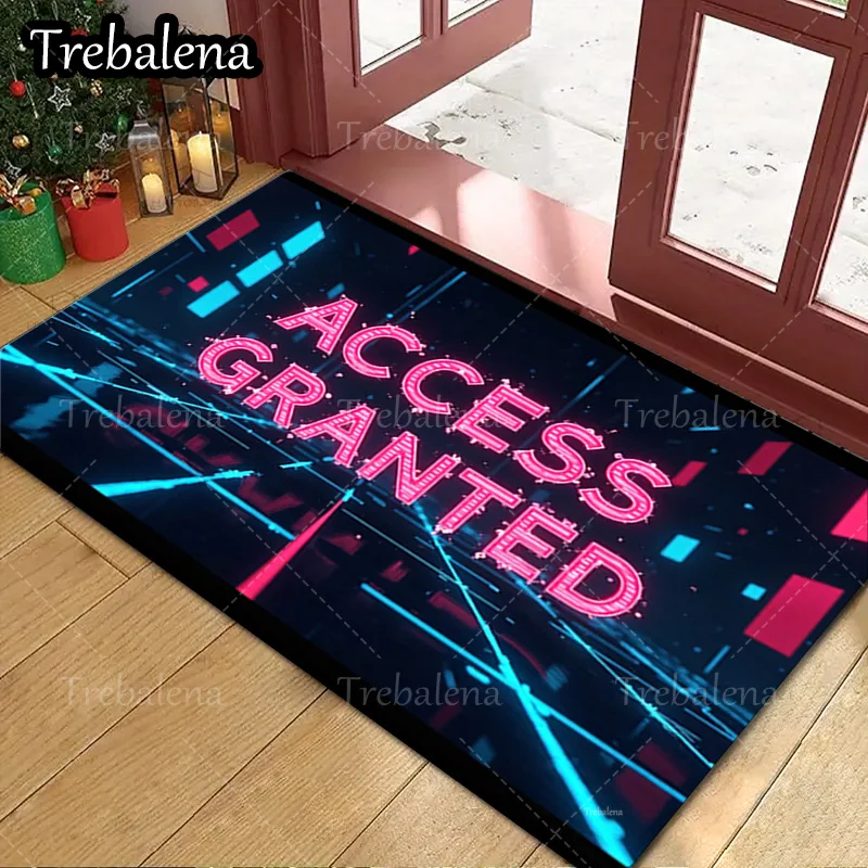 

1pc Welcome Door Mat Neon Access Granted Doormat for Home Entrance Decor