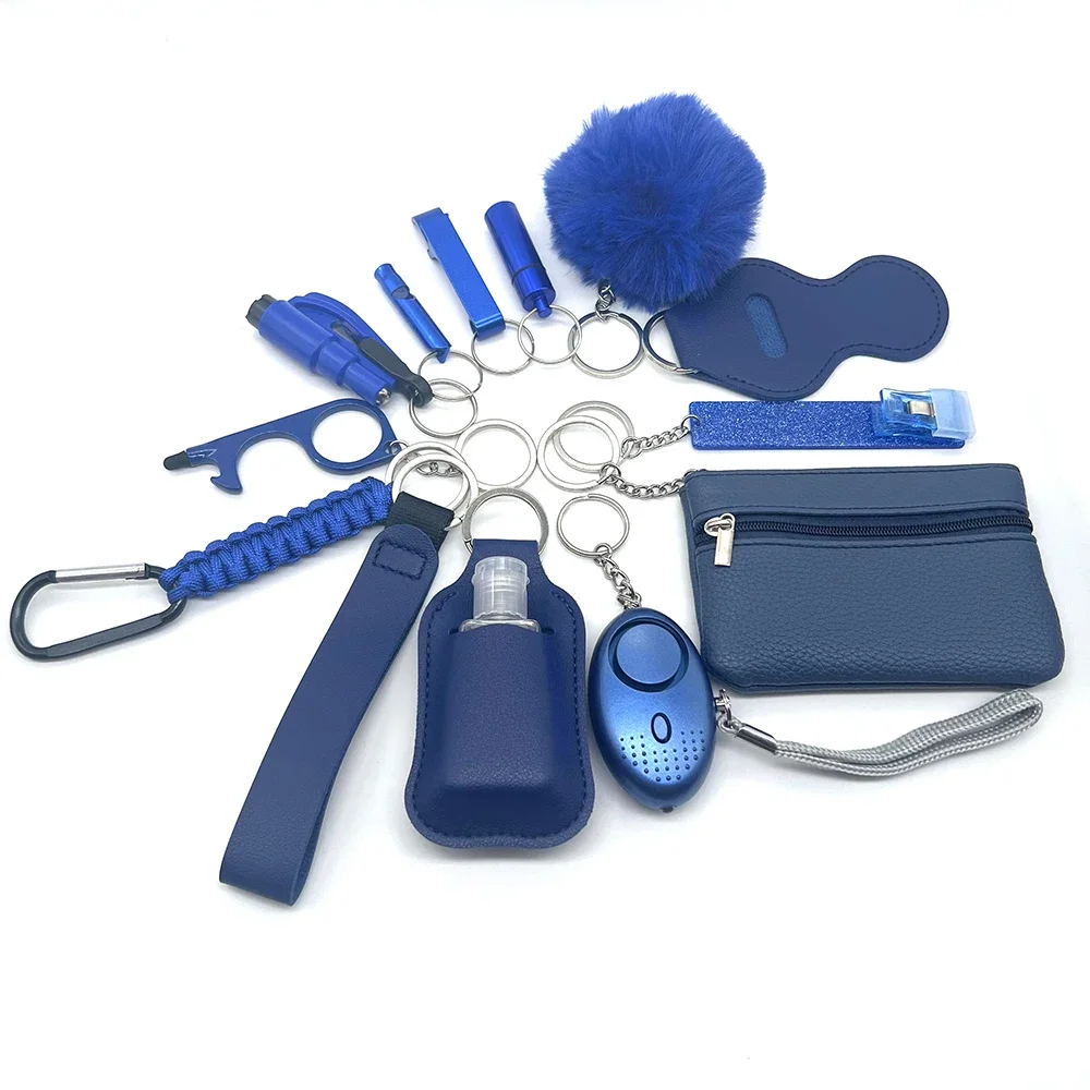 14pcs Self Defense Keychain Set Men's and Women's Multi functional Keychain Accessories for emergency preparedness