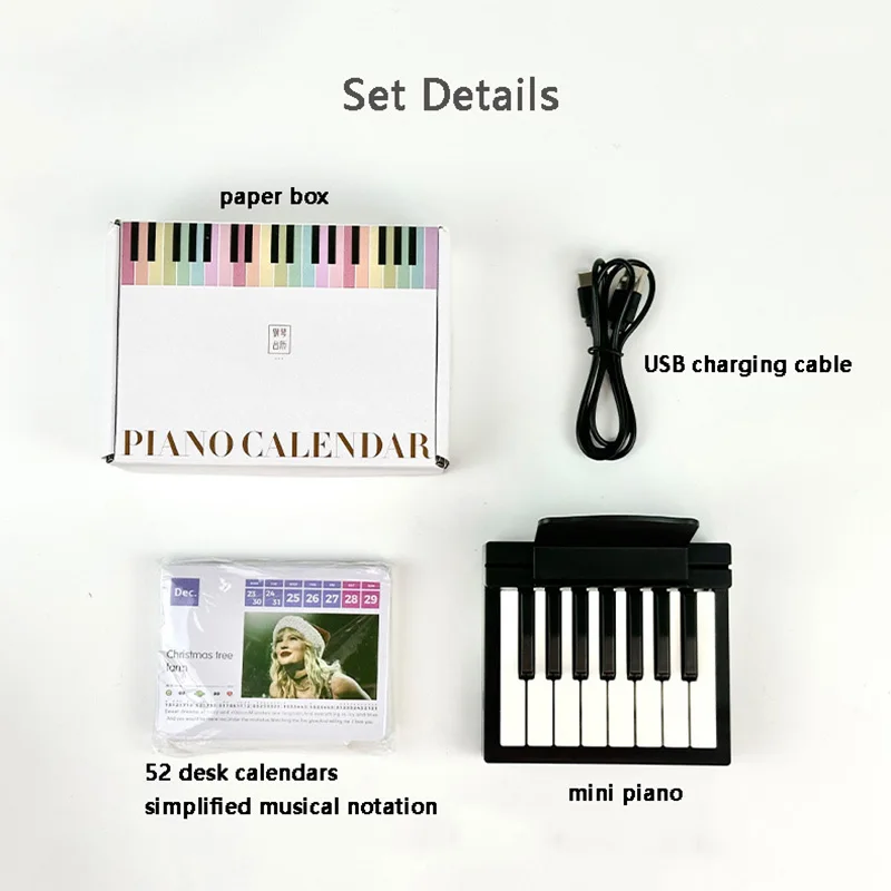 Imagem -05 - Mini Piano Desk Calendar 2024 um Piano Pequeno Que Pode Ser Usado Enfeites de Mesa Presentes de Aniversário