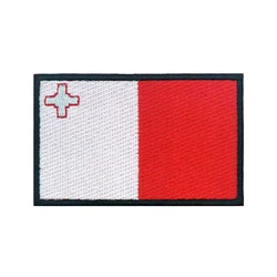 Maltese flag Malta Patches Armband Embroidered Patch Hook & Loop Iron On Embroidery Badge Military Stripe