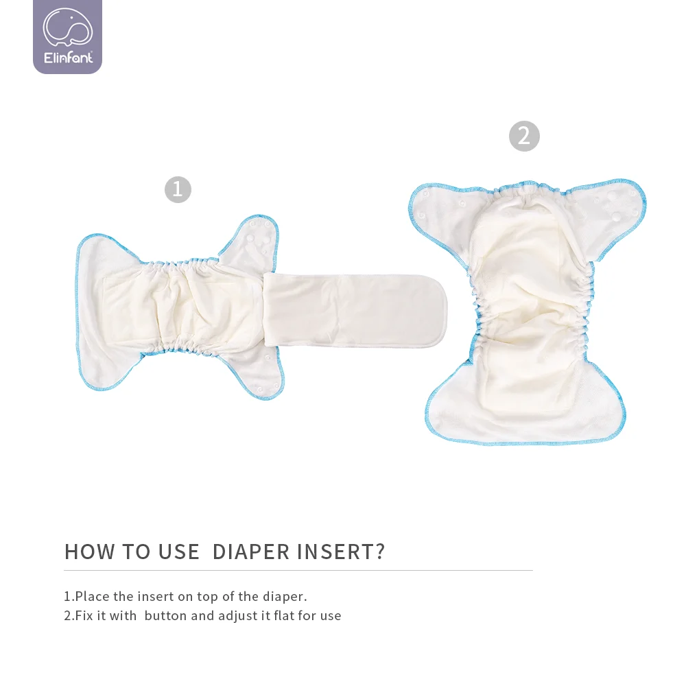 Elinfant Eco-Friendly Baby Cloth Diaper Reusable Heavy Wetter Hybrid AIO/AI2 Waterproof Bamboo Washable aio Baby Nappy