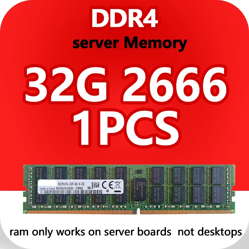 DDR4 Ram 32GB  PC4 Memory Bar 2666MHZ ECC REG Server Memory 32GB D4 2666 RAM v3 For x99