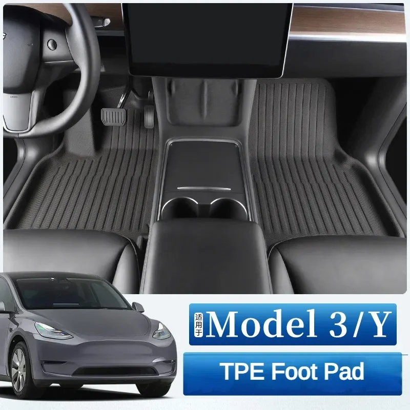 

For Tesla Model Y Model 3 2021-2023 Trunk Mat Car Floor Mat Auto Luggage Mat TPE 3D Waterproof Anti-Slip Set Floor Liner Mat