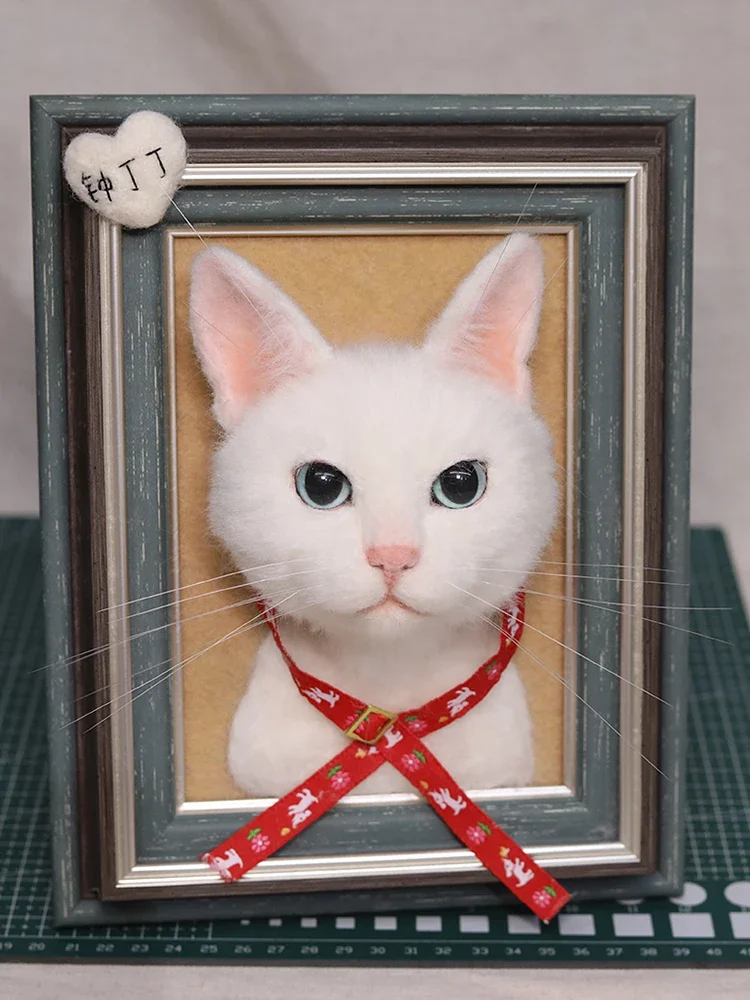 

Diy Wool Felt Cats And Dogs Custom Simulation Pet Photo Frame Ornaments Custom Souvenirs Poke Pure Handmade Gifts