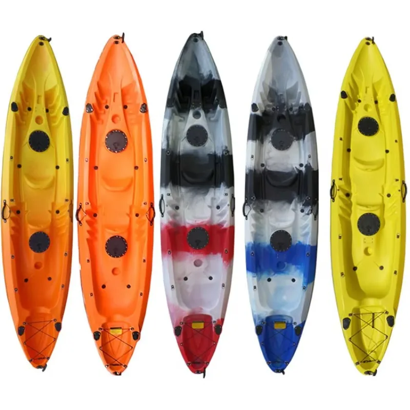 Thickened and widened three-person hard plastic rotational molding integrated kayak view 4
