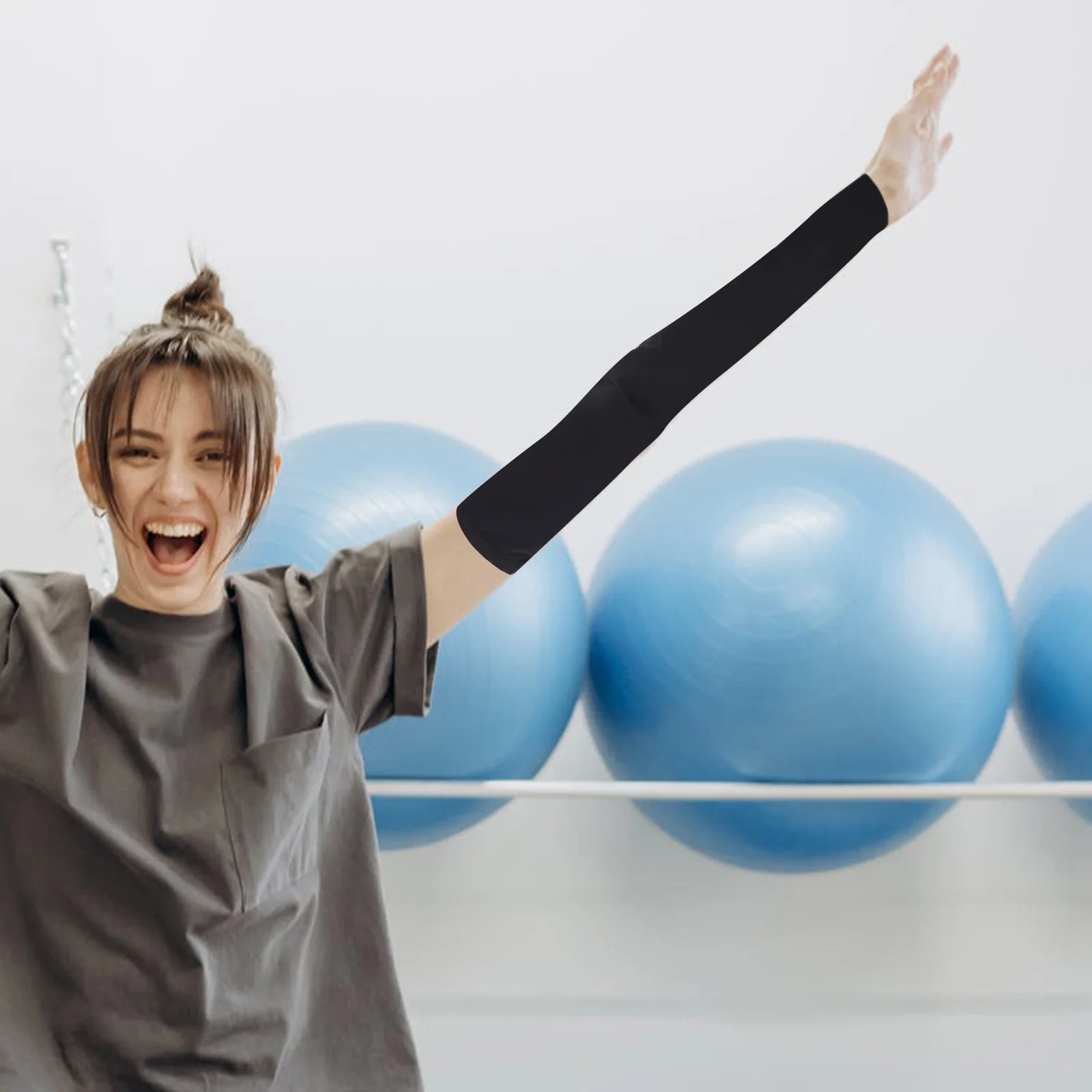 

1 Pair Sun Protection Arm Sleeves Ice Silk Breathable Uv Shield For Outdoor Sports Cycling Hiking Jogging Men Women Adults