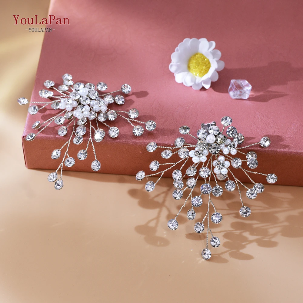 YouLaPan-Pinza de Metal con diamantes de imitación para mujer, pinza extraíble para zapatos, accesorios de moda, HX56