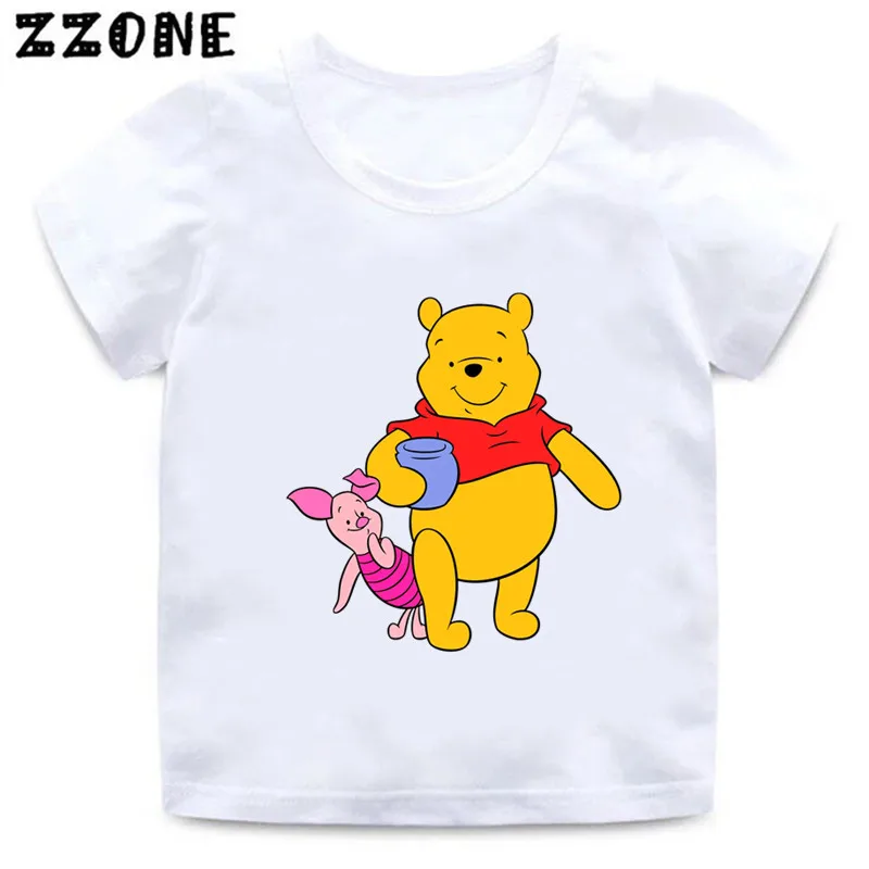 Hot Sale Winnie the Pooh Cute Bear Tigger Cartoon Kids T-Shirts Girls Clothes Baby Boys T shirt Summer Children Tops,ooo5488