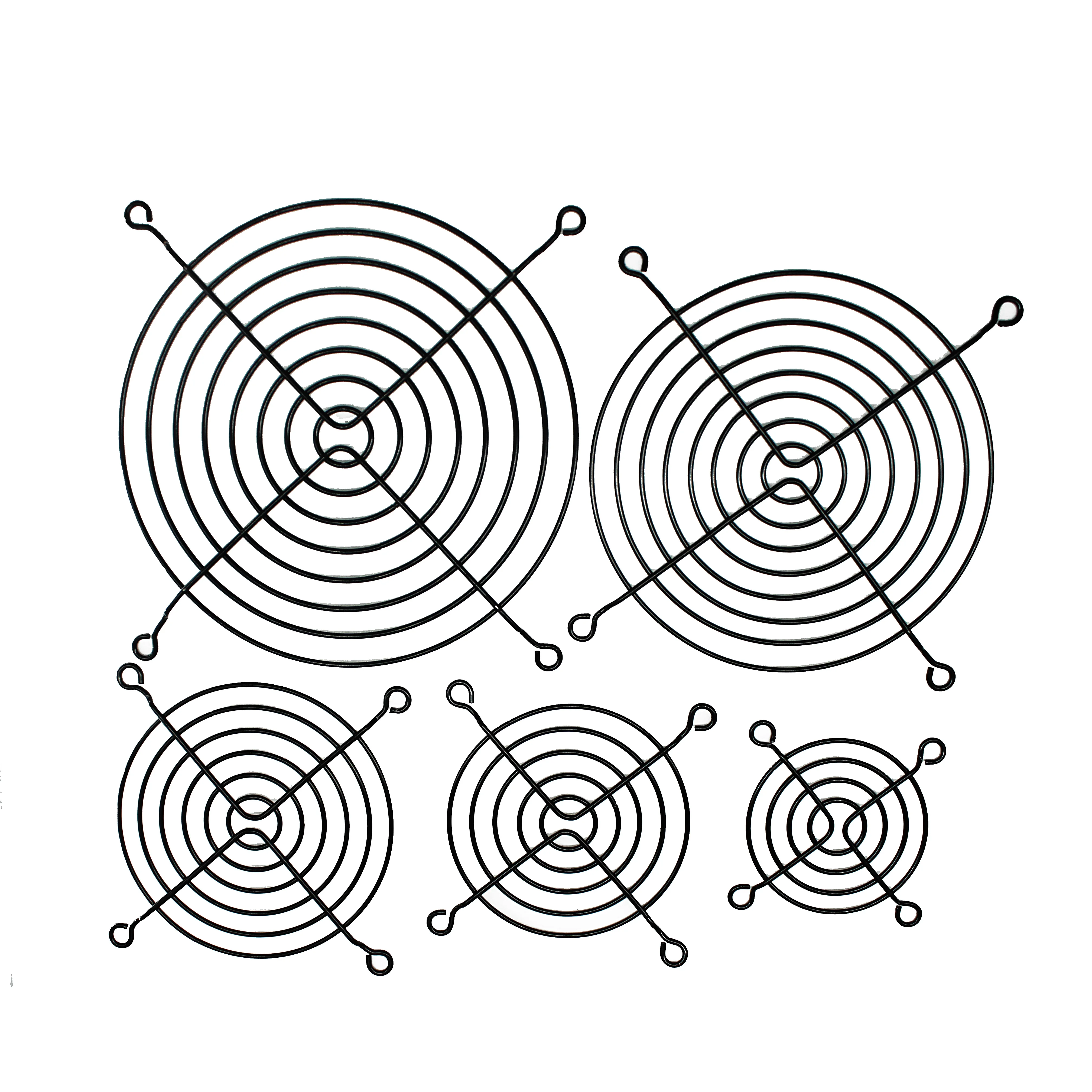 黒の金属メッシュ保護ファン,5個,60mm,80mm,90mm,92mm,120mm,140mm