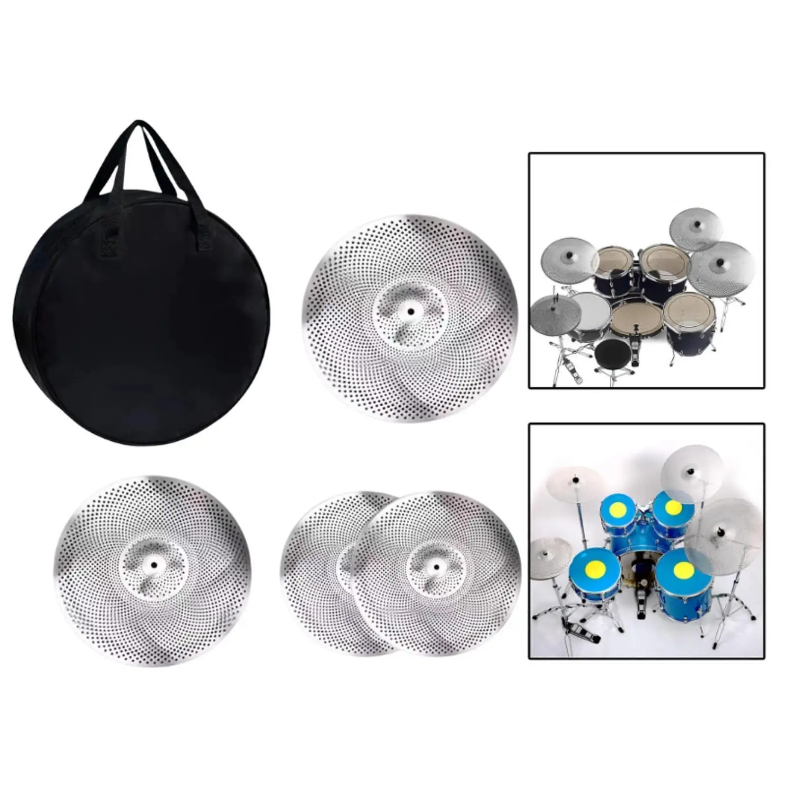 

4 Pieces Quiet Cymbals Practice Set Sturdy Musical Instrument Accessories