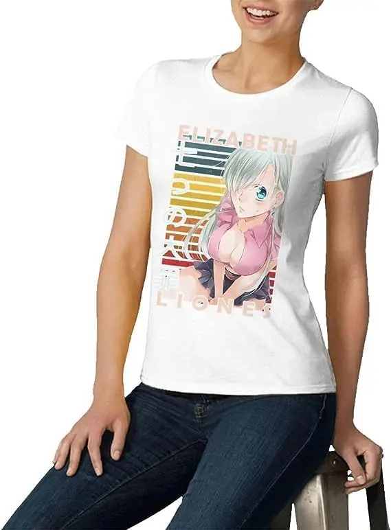 The Anime Seven Deadly Sins Shirt Women's Fashion Short Sleeve Cotton T Shirts Quick Dry Pattern Custom Tee Tops Black