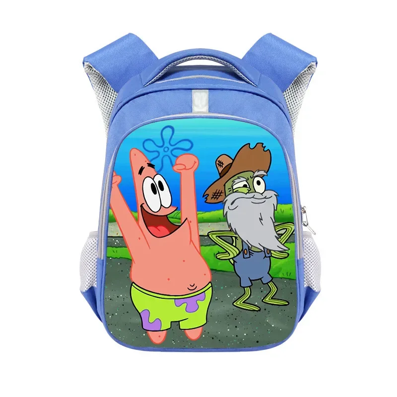 SpongeBob SquarePants Shoulders Bag Anime Patrick Star Children Backpack Cartoon Blue Schoolbag Cute Student Stationery Bag New