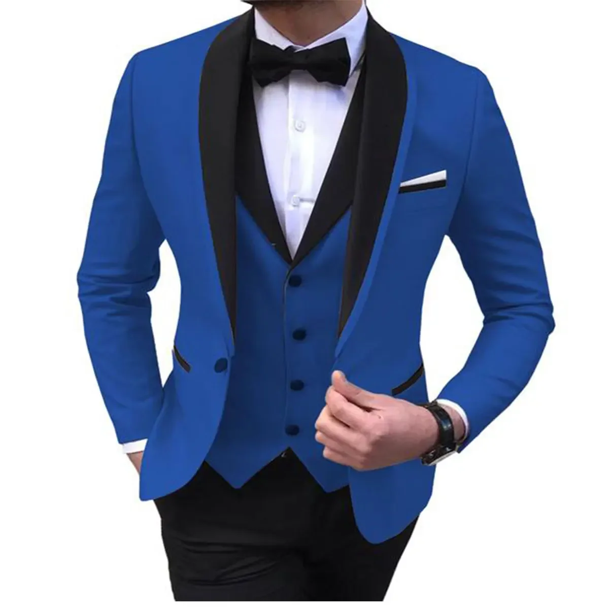 Weiße Herren anzüge Männer 3 Stück formelle Hochzeit Schal Revers lässige Smoking für Prom Groom smen Anzüge Männer 2024 (Blazer Weste Hose)