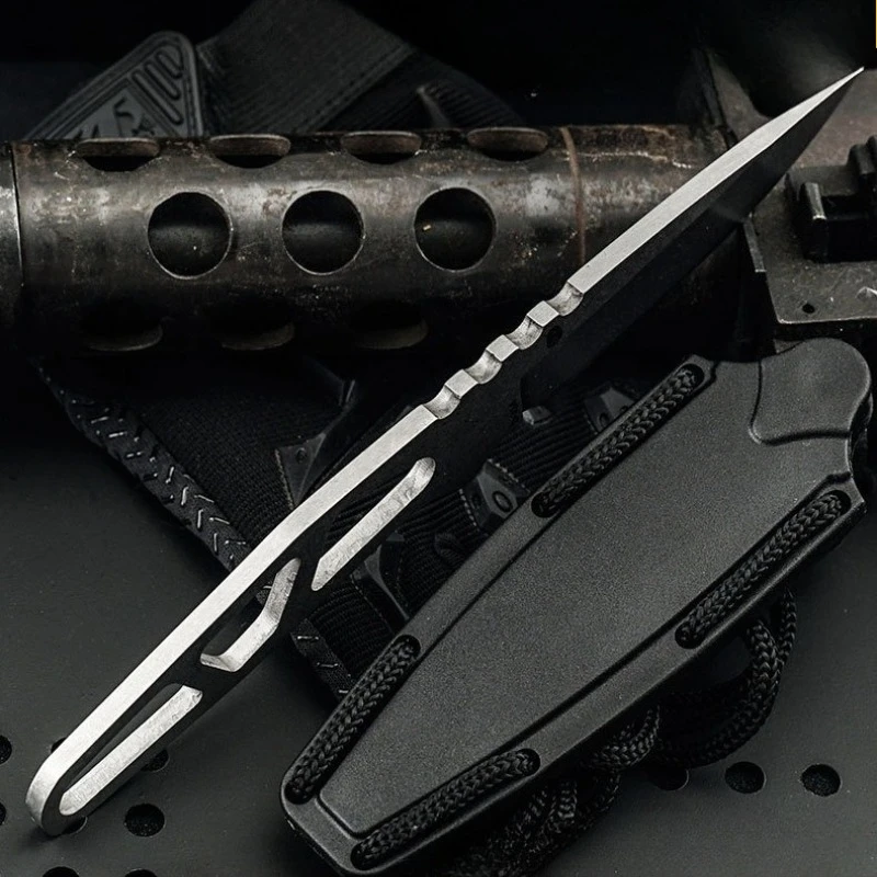 2025 جديد 5Cr15 شفرة فولاذية ومقبض ، في الهواء الطلق EDC سكين تخييم سكين صيد أدوات إنقاذ ، الرقبة معلقة المحمولة سكين جيب