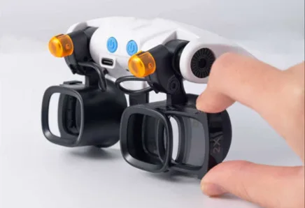 Fresh Jewelers Magnifying Glasses With 2X 4X 6X 10X 13X Lenses With 2LEDs Light Hands-Free Design 5 Interchangeable Options