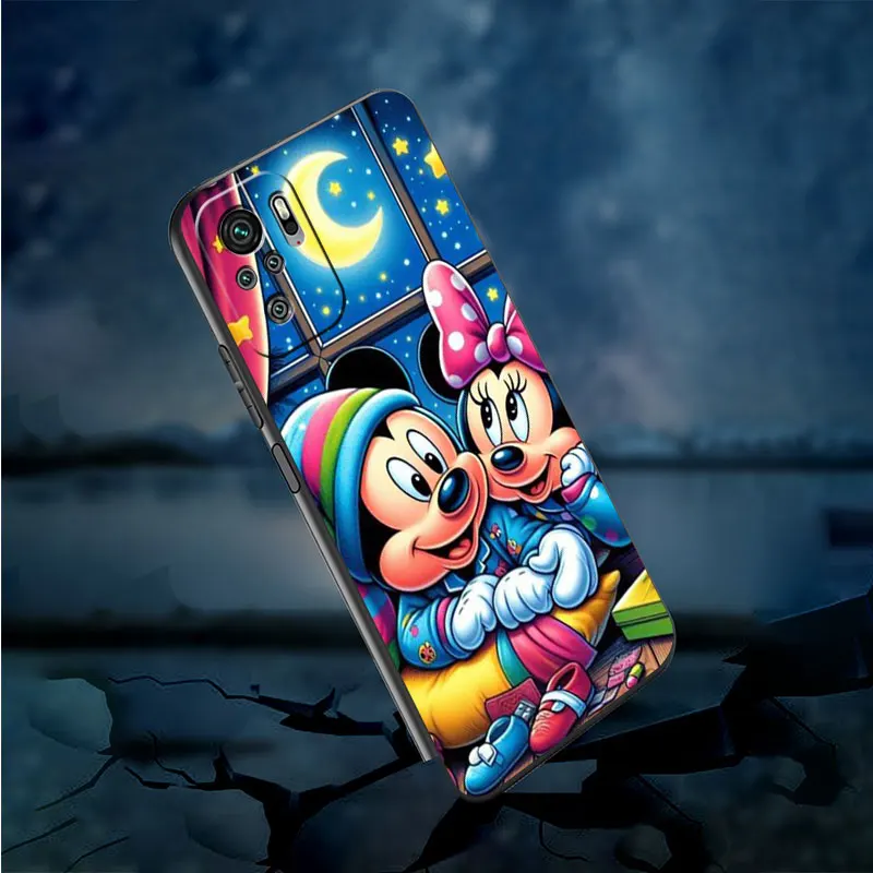 Case For Xiaomi Redmi Note 13 11 12 10 Pro 12C 9S 10C 8 9A 9C 12S 7 8T A1 Plus Silicone Black Phone Cover Love Mickey Minnie