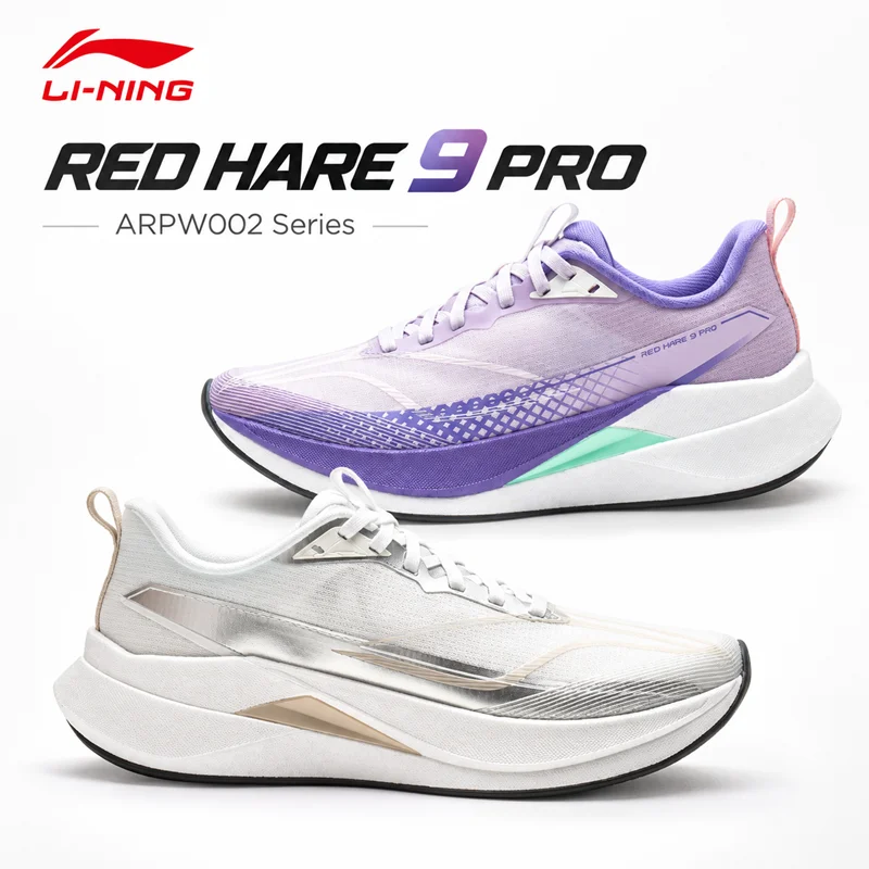 LI-NING RED HARE 9 PRO In-stock Original Women's Running Shoes ARPW002 Reflective Lightweight Racing Training Running shoes