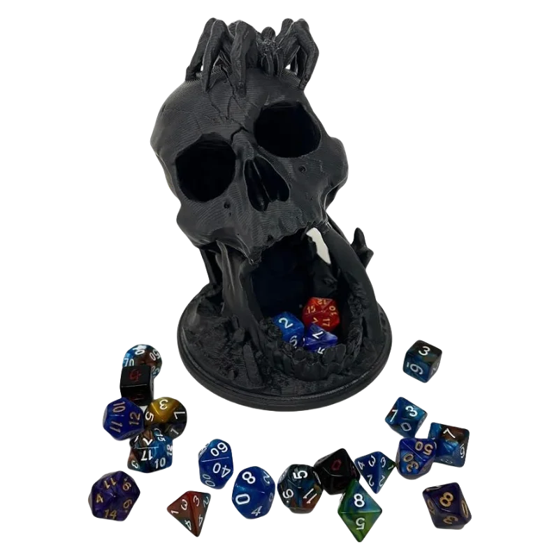 Kafatası Zar Kulesi 3D Baskılı Zar Tabletop Rol Yapma Oyunu için Haddeleme Kulesi DND Zar Silindiri Zindanlar ve Ejderhalar