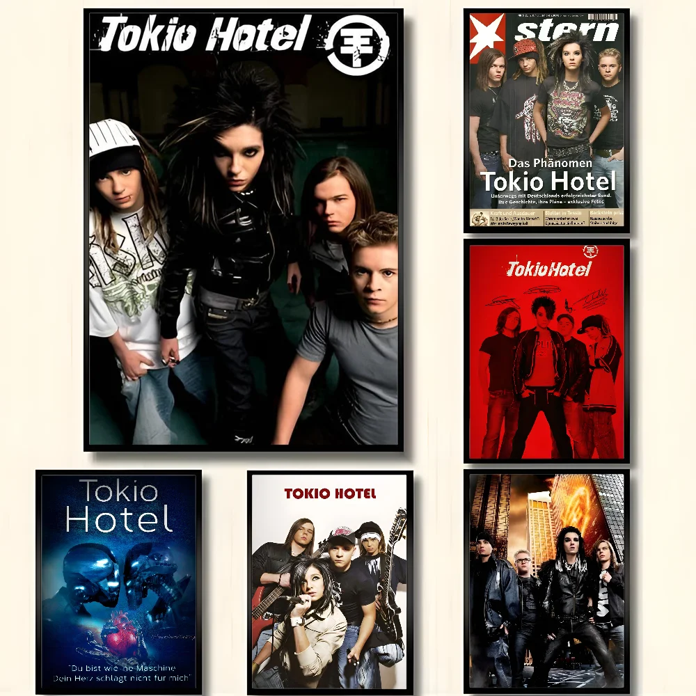 Póster de Metal Rock Band Tokio Hotel, arte HD, pared adhesiva, impermeable, hogar, sala de estar, dormitorio, Bar, decoración estética